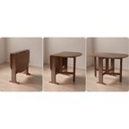 Wooden round folding table ideal for versatile home use and easy storage