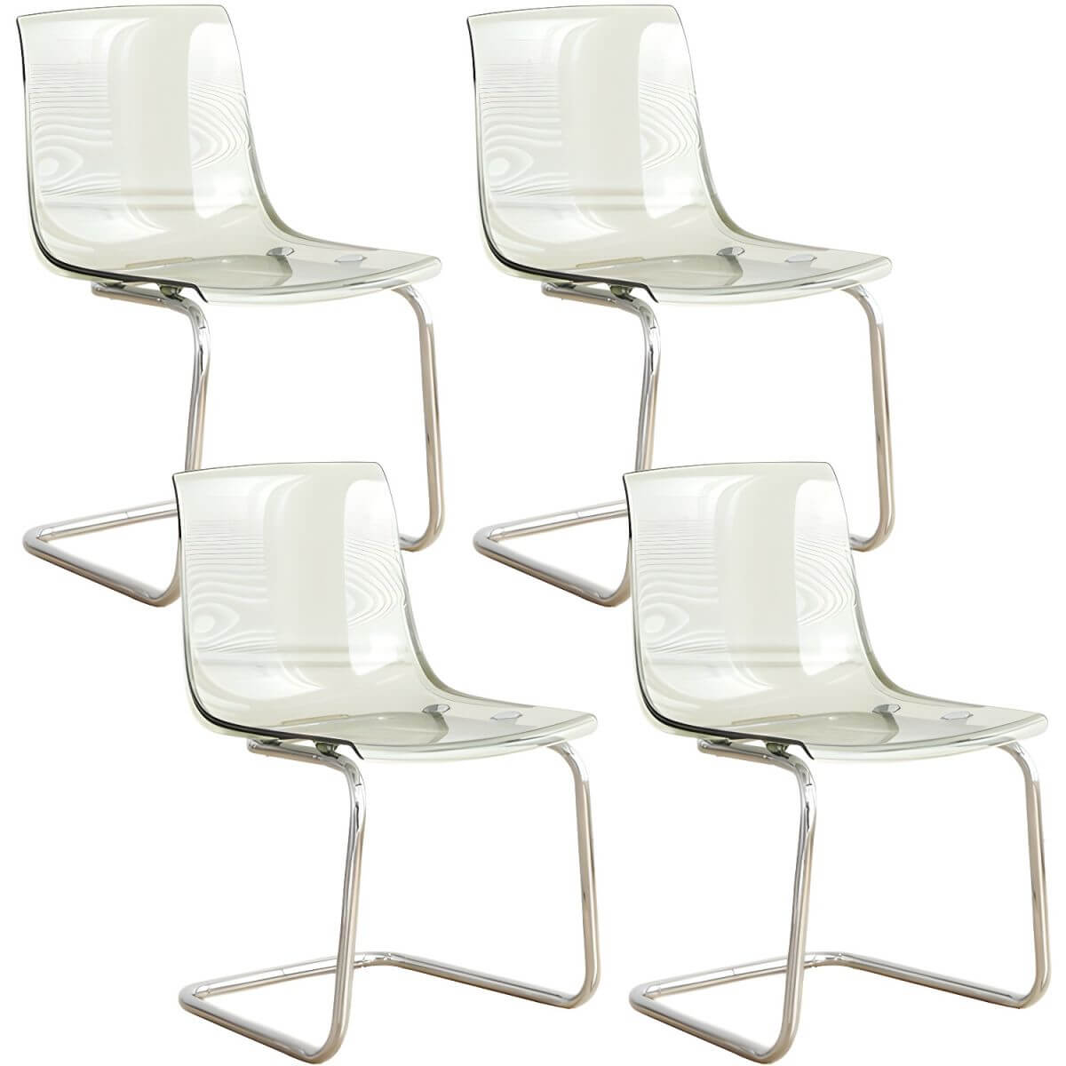 Scandinavian style plastic and acrylic non-upholstered side dining chair