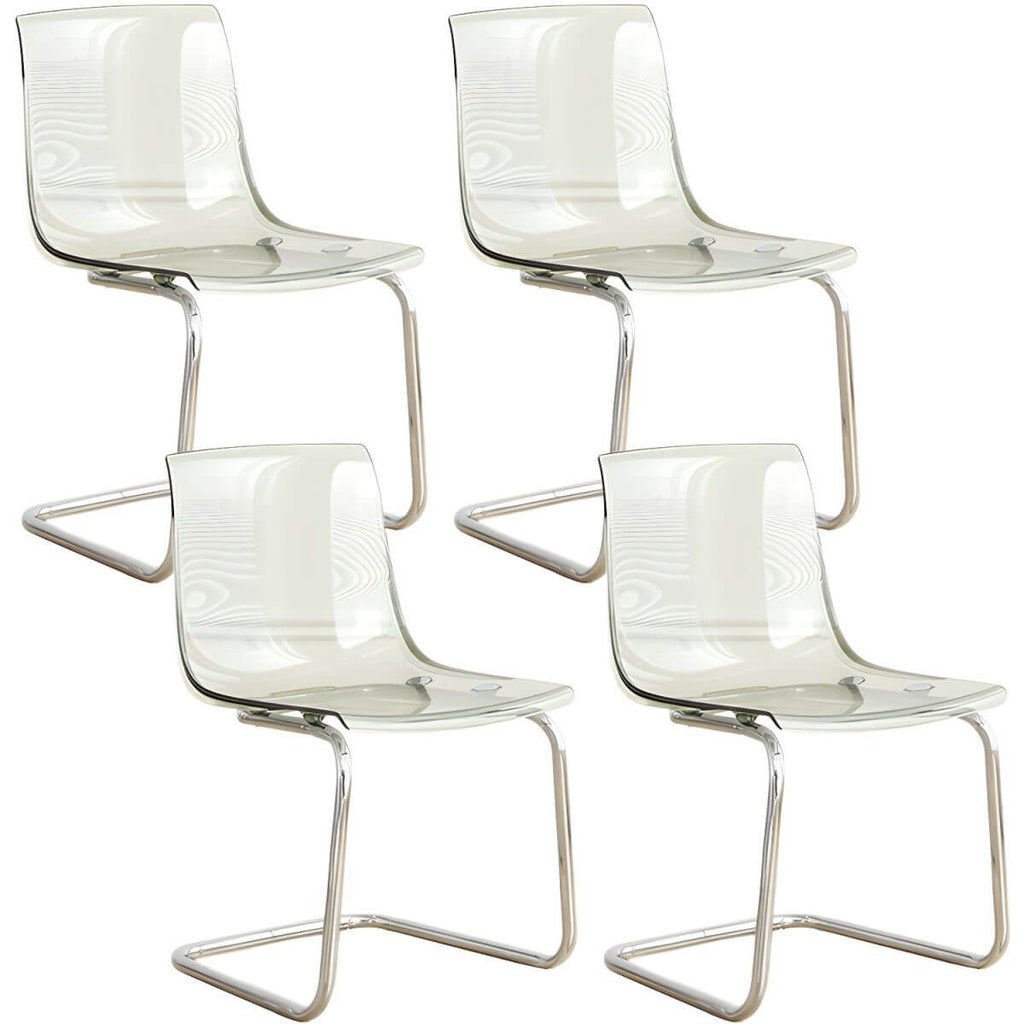 Scandinavian style plastic and acrylic non-upholstered side dining chair