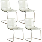 Scandinavian style plastic and acrylic non-upholstered side dining chair