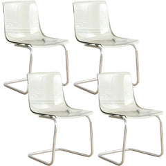 Scandinavian Style Non-Upholstered Side Chair in Plastic & Acrylic Dining Chairs