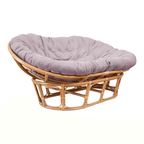 Cozy natural rattan papasan chair available in single or double size for comfortable lounging
