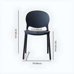 Scandinavian Plastic Dining Chair Open Back Side Chair with 4 Legs for Home Use Dining Chairs