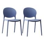 Scandinavian plastic dining chair with open back and four legs, ideal for home use