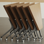 Portable conference table with 360-degree silent wheels for dynamic work environments
