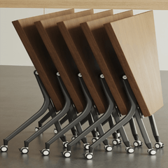 Stylish Portable Conference Table with 360° Silent Wheels - Ideal for Dynamic Work Environments