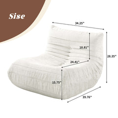 Lazy Compressed Foam Floor Couch Chenille Togo Sofa