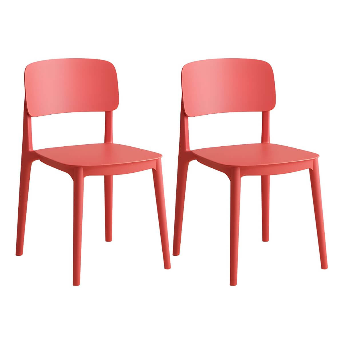 Scandinavian style stackable plastic and acrylic side chair for kitchen and dining