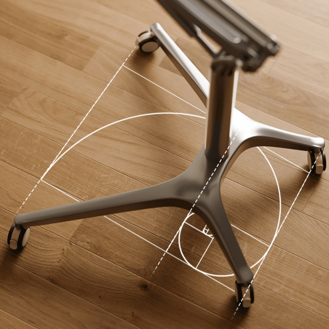 Mobile ergonomic standing desk with premium aluminium alloy frame and warm wood finish