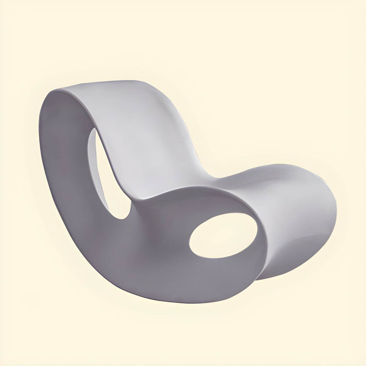 Acrylic contemporary indoor rocking chair without armrest in solid color