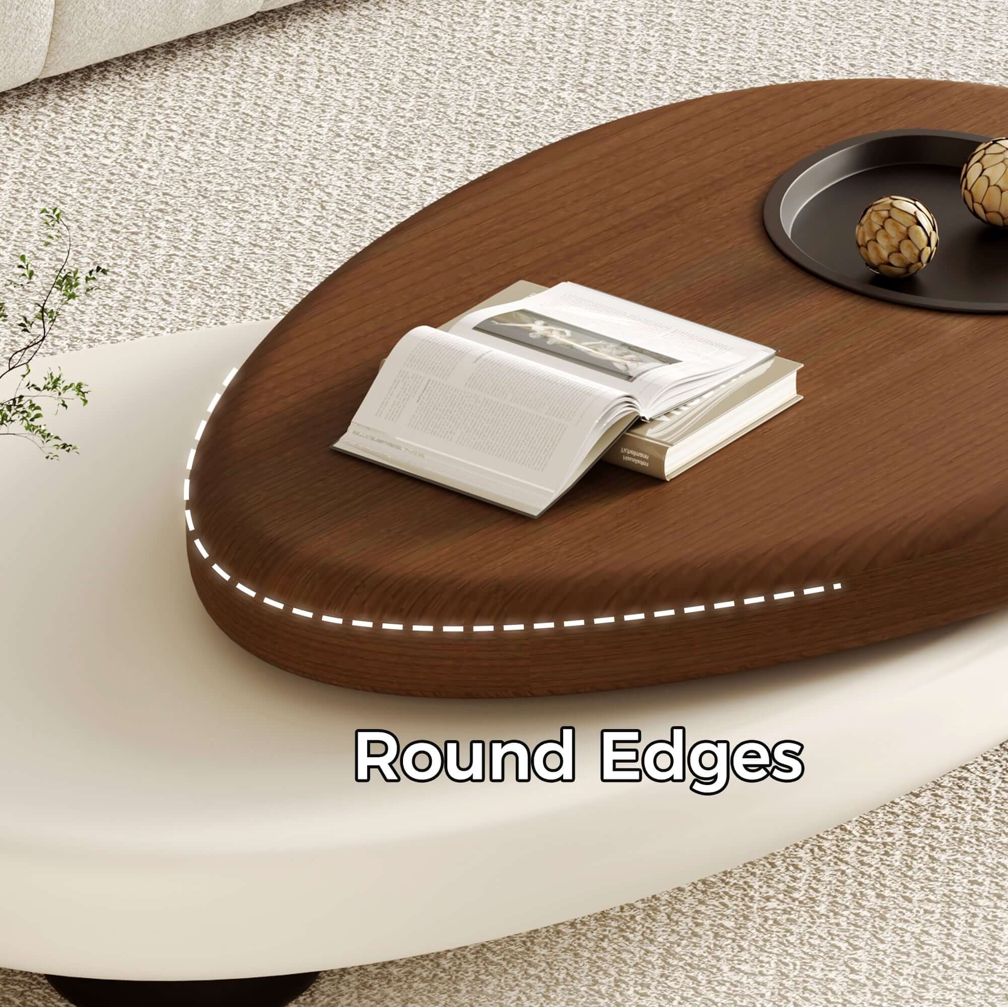 Innovative modern coffee table with a simple design and rotatable feature