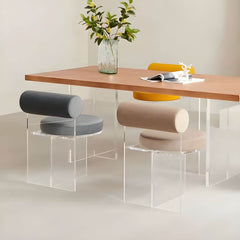 Contemporary Solid Back Dining Chair Acrylic Side Chair for Dining Room Dining Chairs