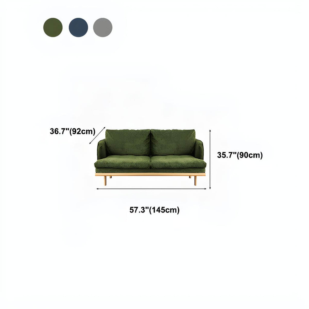 Modern polyester sofa settee with recessed arms and tight back, ideal for living room seating