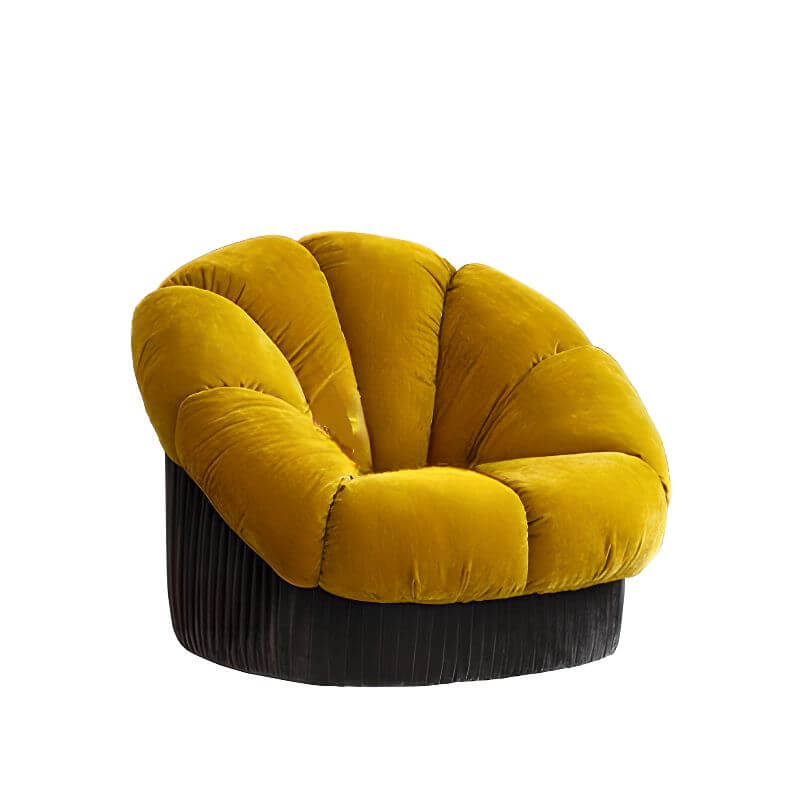 Accent arm chair with fixed back and armrest, available in solid color, striped, and floral patterns