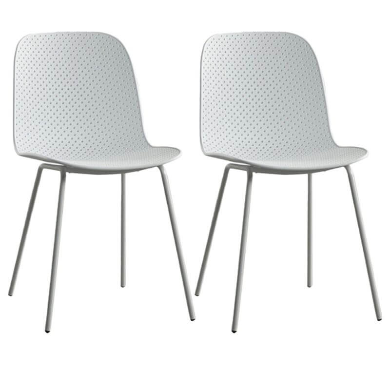 Scandinavian stackable kitchen chair with plastic and acrylic seat and metal legs
