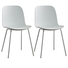 Scandinavian Stackable Plastic & Acrylic Kitchen & Dining Chair with Metal Legs Dining Chairs