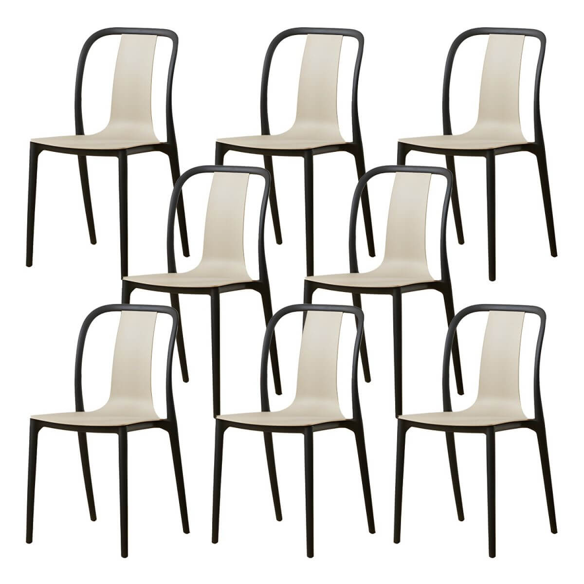 Low-back plastic and acrylic side chair with modern style for kitchen and dining areas