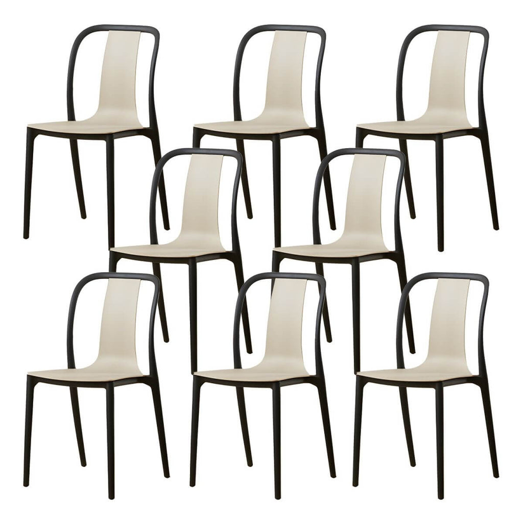 Low-back plastic and acrylic side chair with modern style for kitchen and dining areas