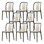 Low-back plastic and acrylic side chair with modern style for kitchen and dining areas