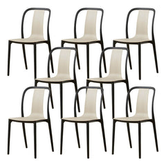 Modern Style Low-Back Plastic & Acrylic Side Chair for Kitchen & Dining Dining Chairs