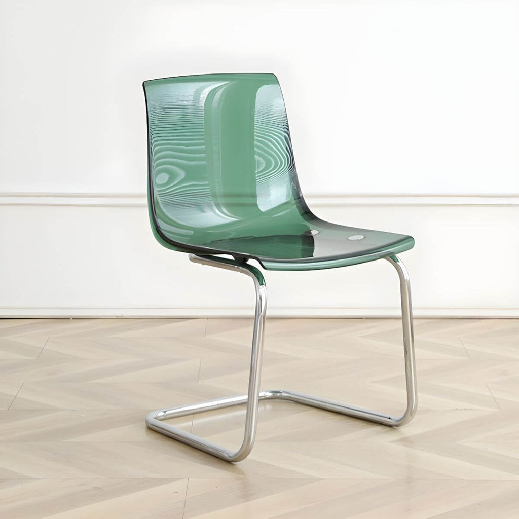 Scandinavian style plastic and acrylic non-upholstered side dining chair