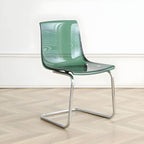 Scandinavian style plastic and acrylic non-upholstered side dining chair