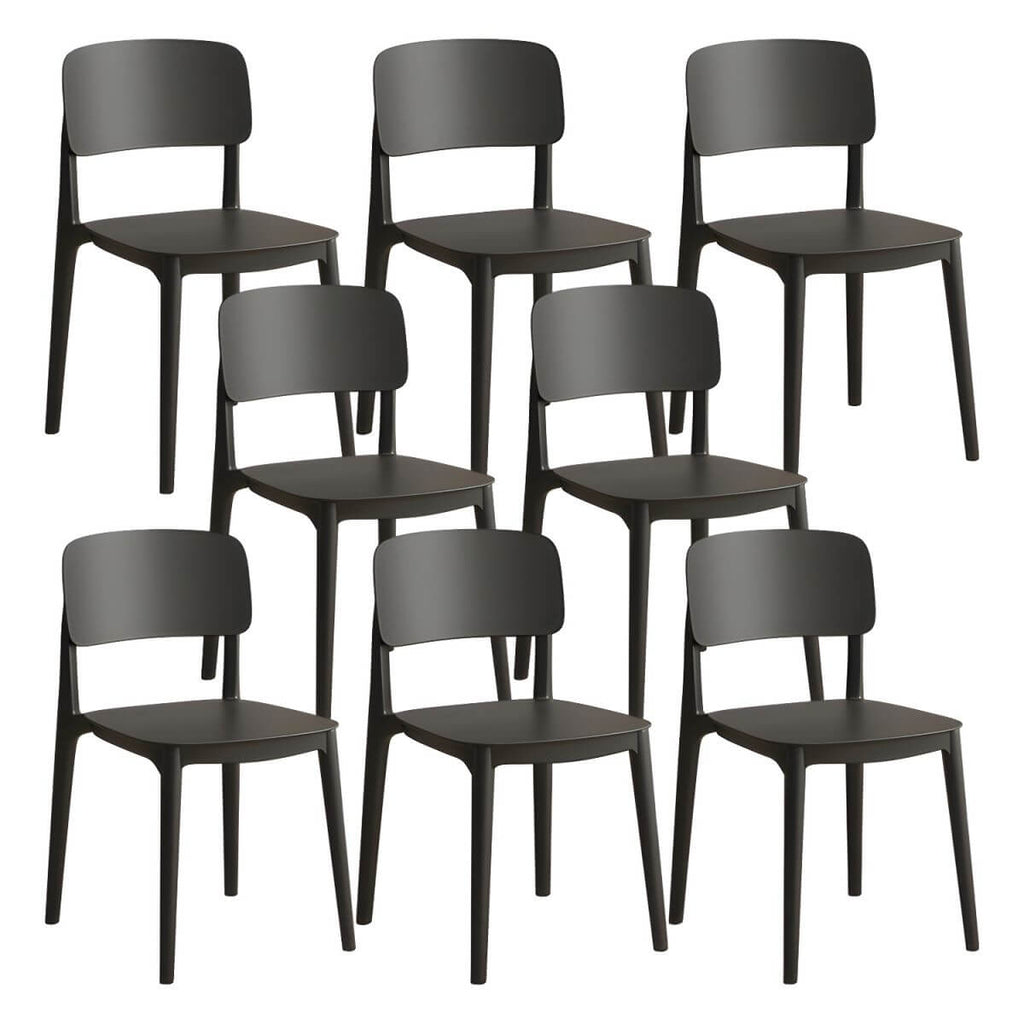 Scandinavian style stackable plastic and acrylic side chair for kitchen and dining