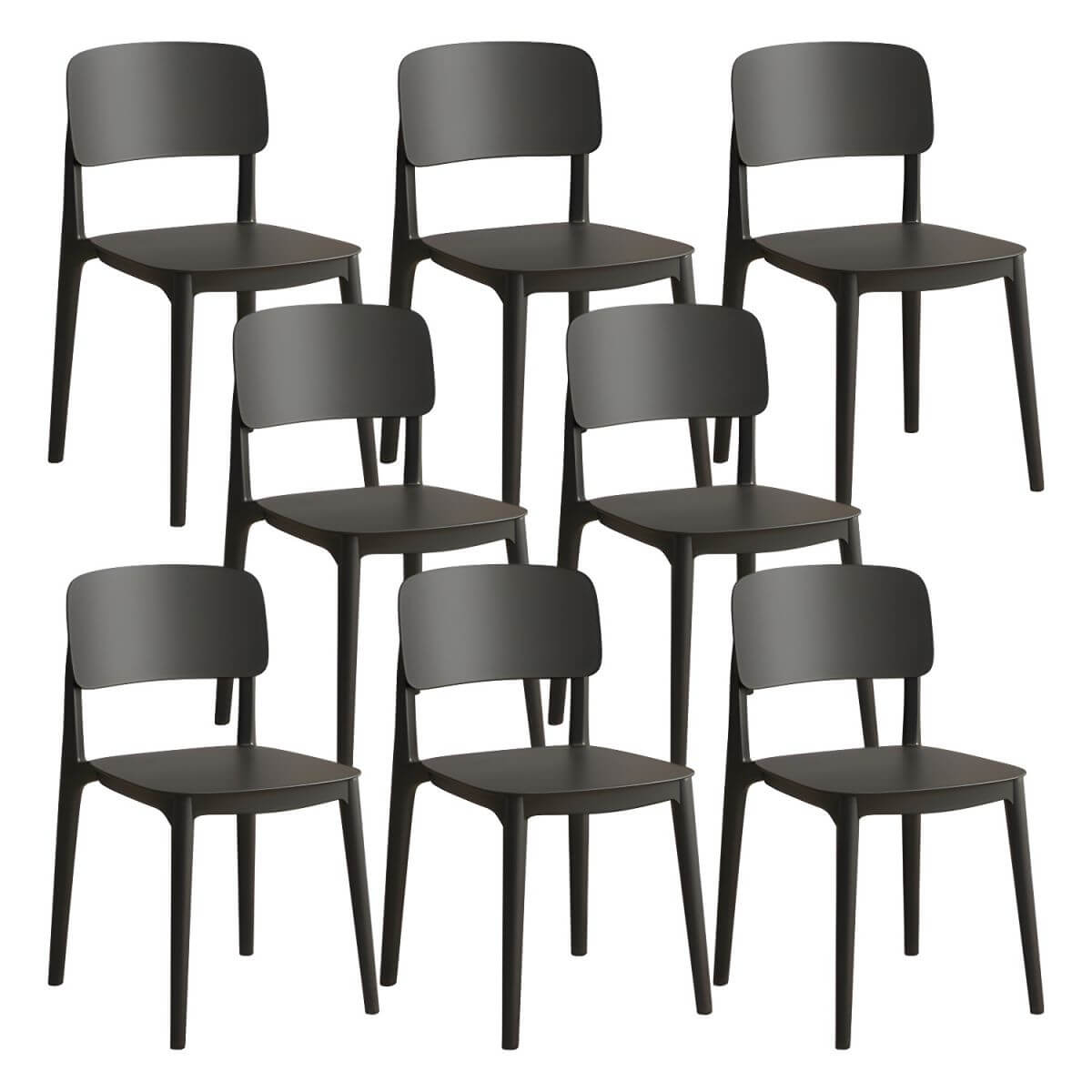 Scandinavian style stackable plastic and acrylic side chair for kitchen and dining