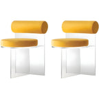 Acrylic contemporary dining chair with solid back, perfect for modern dining rooms
