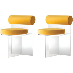 Contemporary Solid Back Dining Chair Acrylic Side Chair for Dining Room Dining Chairs