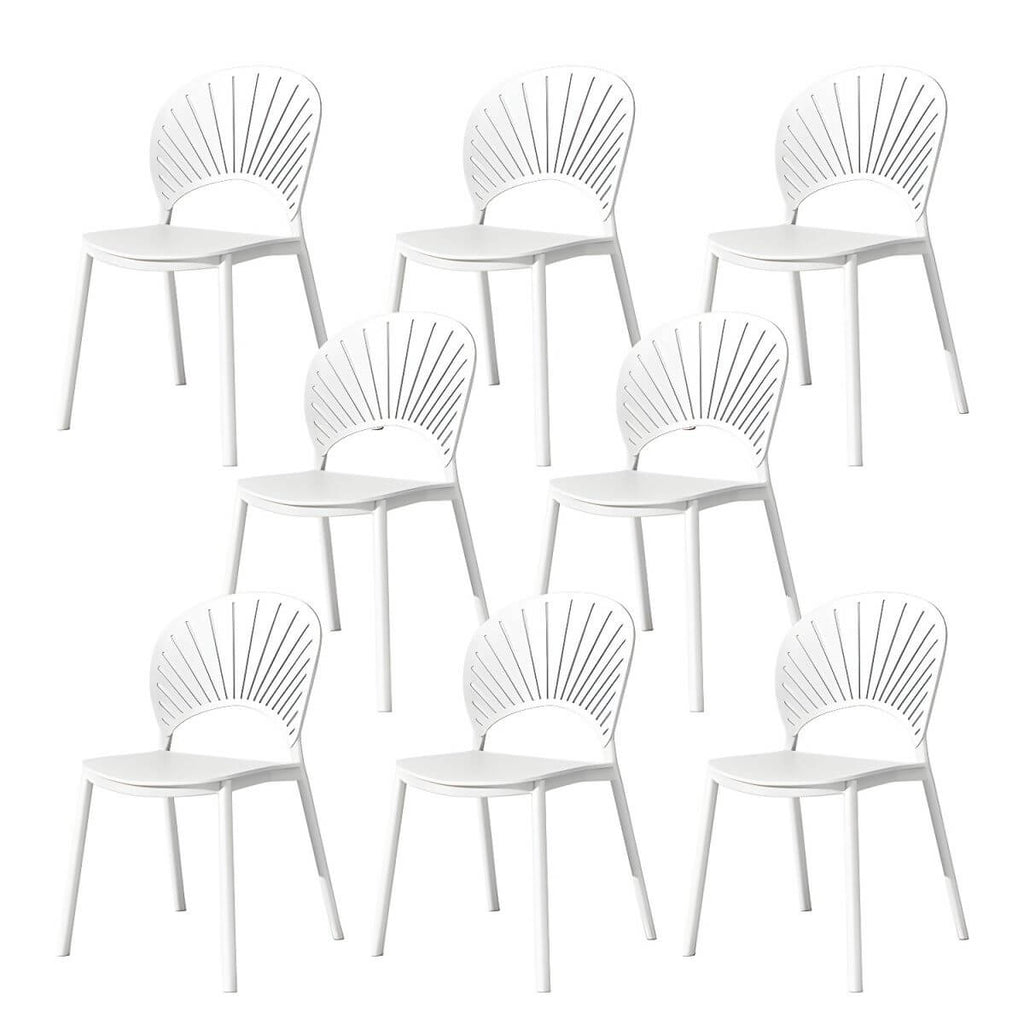 Scandinavian style plastic and acrylic side chair with low back for kitchen and dining