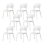 Scandinavian style plastic and acrylic side chair with low back for kitchen and dining
