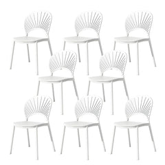 Scandinavian Style Plastic & Acrylic Side Chair with Low Back for Kitchen & Dining Dining Chairs
