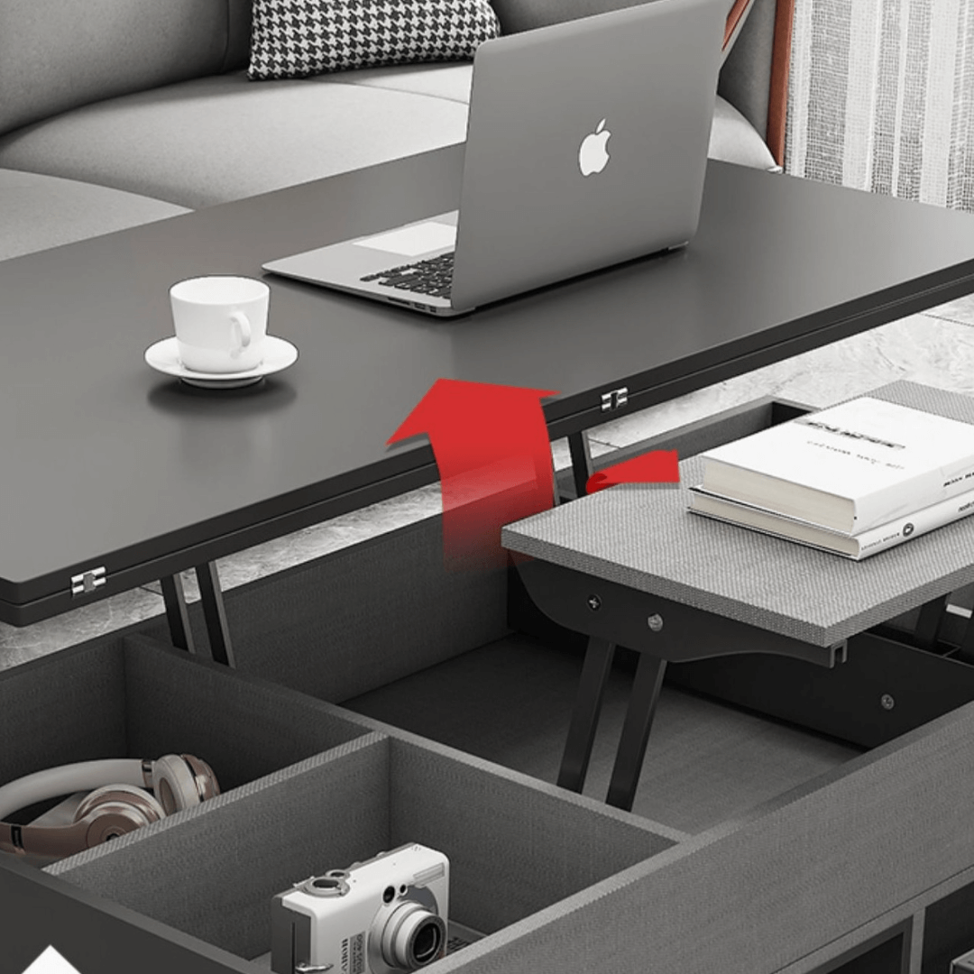 Practical and Chic Gray Lift Tables for Optimal Space Efficiency