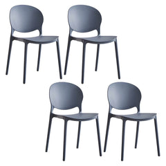 Modern Plastic Open Back Dining Side Chair 32"H Acrylic Dining Chair for Restaurant Dining Chairs