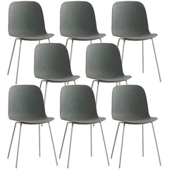 Scandinavian Stackable Plastic & Acrylic Kitchen & Dining Chair with Metal Legs Dining Chairs