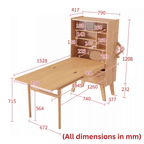 Modern minimalist wood dining room set with foldable features for space-saving