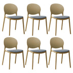 Scandinavian plastic dining chair with open back and four legs, ideal for home use