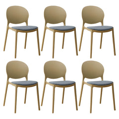 Scandinavian Plastic Dining Chair Open Back Side Chair with 4 Legs for Home Use Dining Chairs