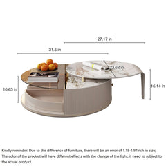 Round Coffee Table Combination Beige