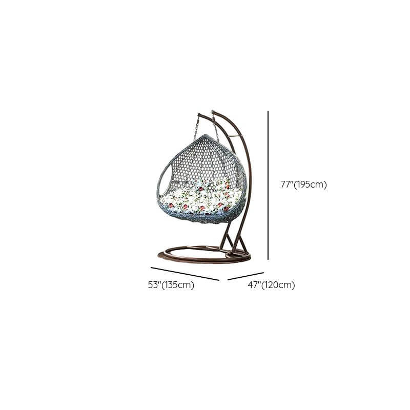 Oxidation resistant tropical magenta and grey basket alloy framed porch swing with stand and cushions