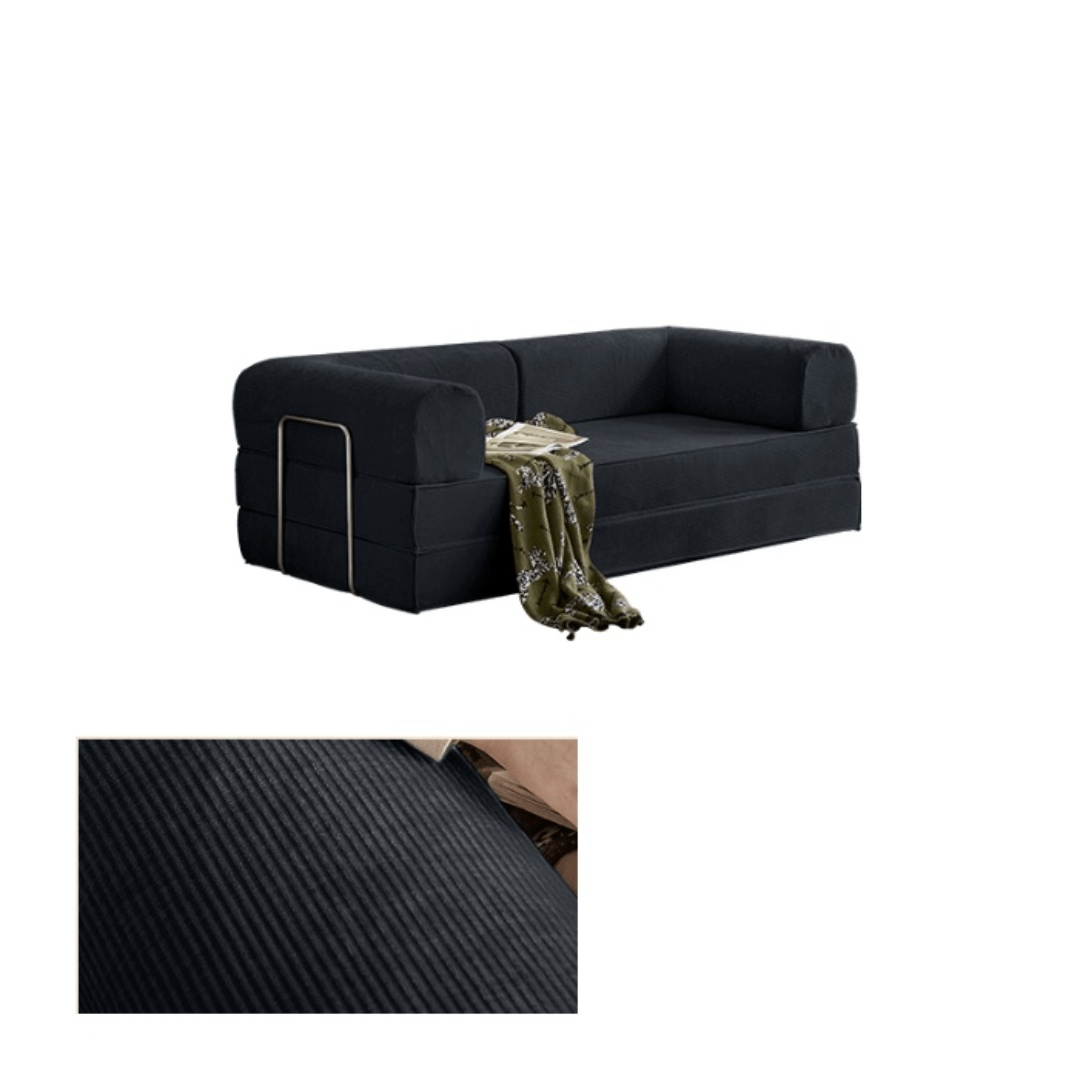 Elegant soft velvet 3-seater sofa bed with modern design and easy maintenance