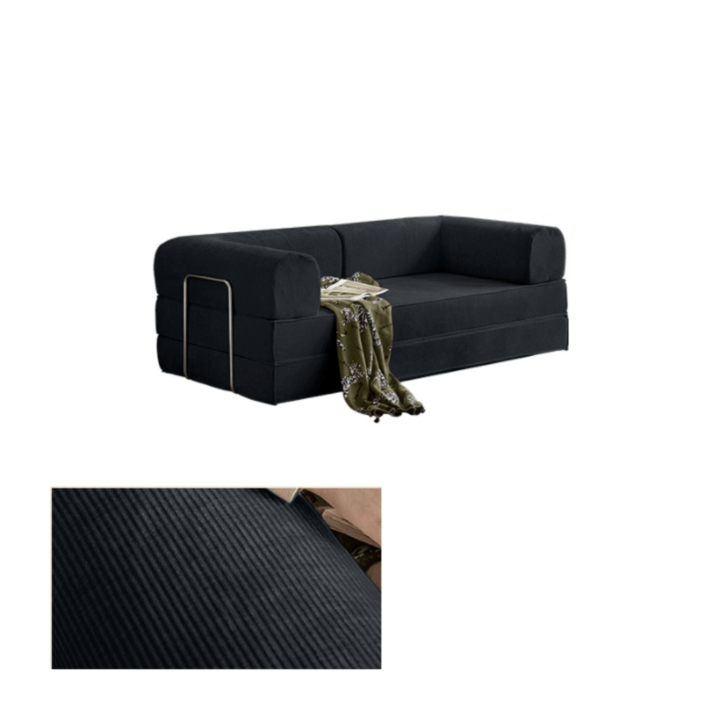 Elegant soft velvet 3-seater sofa bed with modern design and easy maintenance