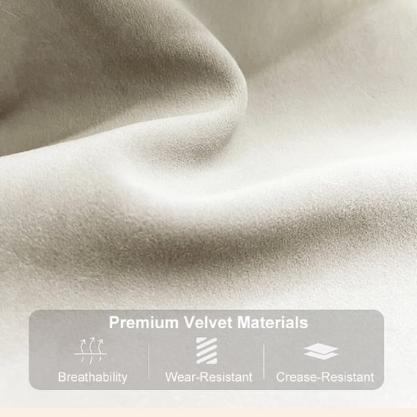 Modern white upholstered velvet floor couch, 4-seater sofa for living room seating