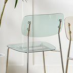 Transparent acrylic dining chair with modern design, perfect for living room and kitchen seating