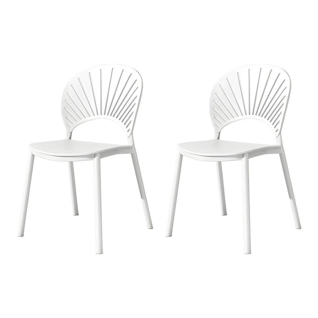 Scandinavian style plastic and acrylic side chair with low back for kitchen and dining