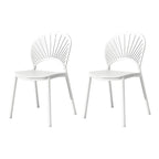 Scandinavian style plastic and acrylic side chair with low back for kitchen and dining