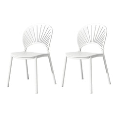 Scandinavian Style Plastic & Acrylic Side Chair with Low Back for Kitchen & Dining Dining Chairs