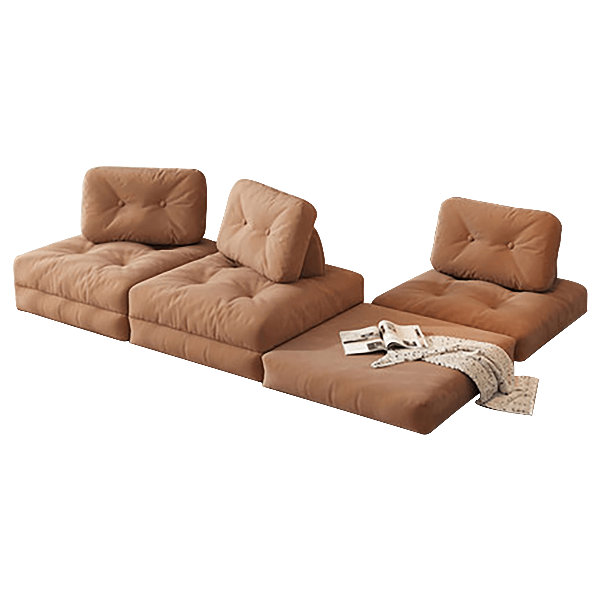 Convertible modular floor couch for living room, perfect for flexible seating and lounging