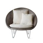 Contemporary woven back papasan accent chair with dimensions 41.34 by 33.86 by 36.61 inches